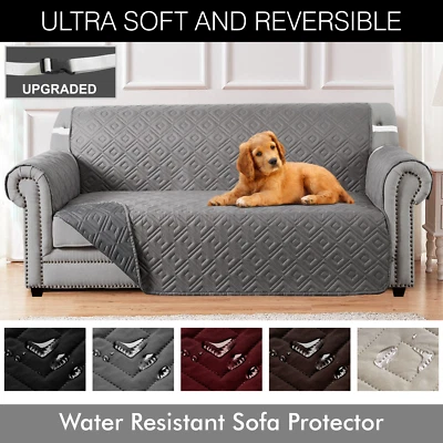 £2.99 • Buy Sofa Slip Covers Quilted Throw Reversible Washable Pet Protector Couch Cover