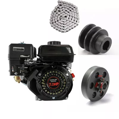 $359.88 • Buy 7HP Petrol Engine Stationary Motor W/ Clutch Chain OHV Horizontal Shaft Kit