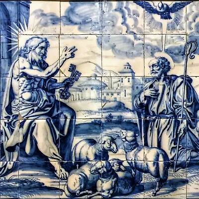 Vintage Ceramic Tile Portuguese Azulejo European Trivet Art Nouveau Azulejo • $19.79