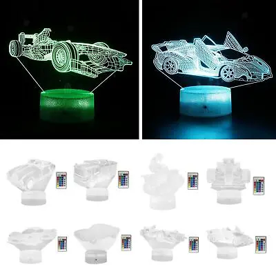 £17.29 • Buy 3D LED Illusion Racecar USB 16Color Desk Night Light Lamp Bedroom Child Gift