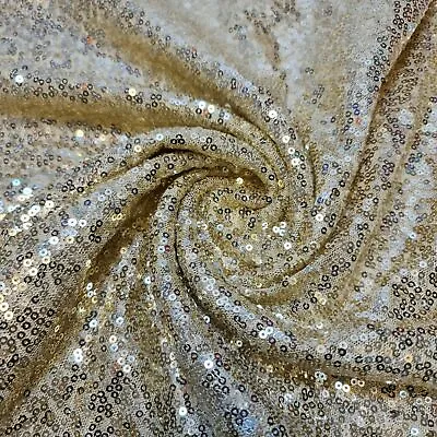 £1.99 • Buy Light Gold Sequin Fabric Sparkly Shiny Bling Decor Material Cloth 130cm Wide