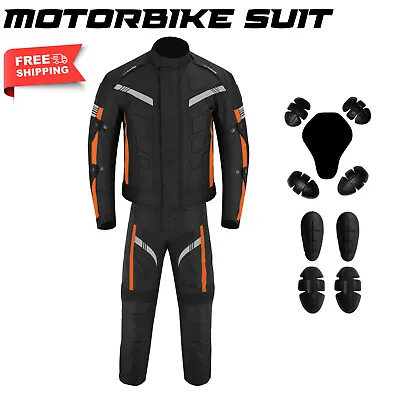 Motorcycle Waterproof 2 Piece Suits Motorbike Cordura Jacket With Trouser Armour • $107.36