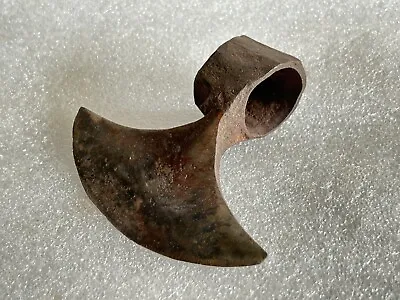 Rare Vintage Hand Forged Iron Hatchet Half Moon Shape Axe Head Tool (ia.8) • $127.29