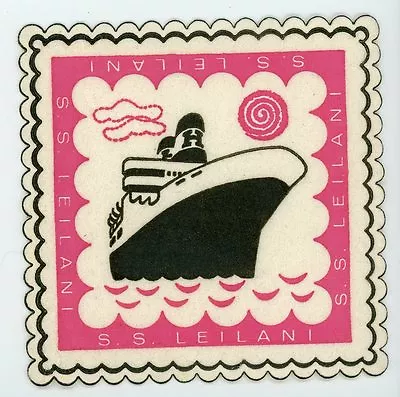 S.S. Leilani Branded Vintage Drink Coaster HAWAIIAN STEAMSHIP Passenger Liner  • $9.99