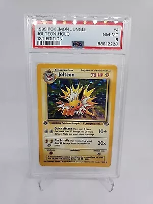 PSA 8 NM-MT Jolteon 4/64 1st Edition Jungle Holo Rare Lightning WOTC Pokemon TCG • $165