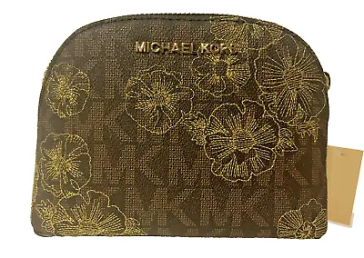 NEW! MICHAEL KORS MK Jet Set Travel Cosmetic Large Pouch-Brown • $84.59