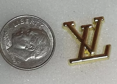 Louis Vuitton LV Gold Brooch Pin 1” + Pouch 1pc Hat Scarf Pin • $40