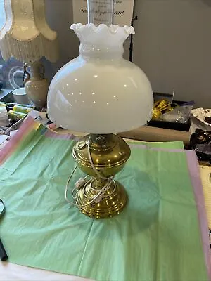 Vintage ALADDIN  Lamp Co  Brass Oil/kerosene Lamp. Model #11 Rewired Shade • $95