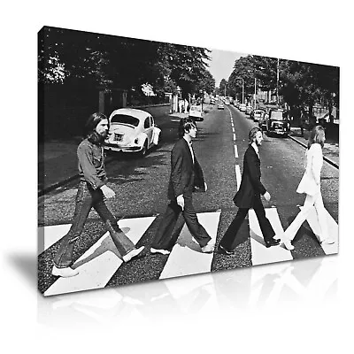 The Beatles Abbey Road Black And White Modern Art Canvas Print~ 5 Sizes  • £12.99