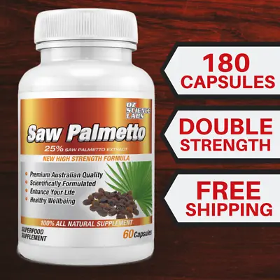 Saw Palmetto - 180 Capsules Prostate Health Mens Health Tablets 3 Months Worth • $49.95