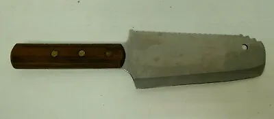 Vintage Stainless Steel Japanese Cleaver Knife  Wooden Handle • $48