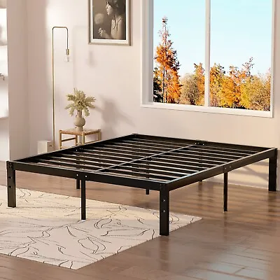 Vecelo 14/16/18  Twin Queen King Size Bed Frame Metal Platform Heavy Duty Slat • $99.74