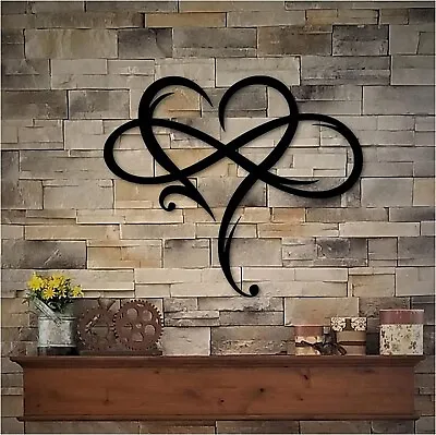 $17.99 • Buy Infinity Heart Metal Wall Decor, Unique Infinity Heart Wall Decor Love Sign Plaq