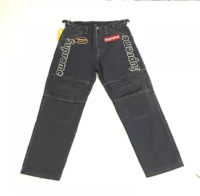 SUPREME®/VANSON LEATHERS® CORDURA® DENIM RACING PANT Sz 32 Loose Fit • $650