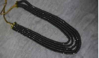 $52.24 • Buy Exclusive Deep Black Diamond Beaded Necklace Gemstone Wedding Gift Jewelry