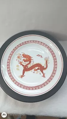 Motaheda Vista Alegre Portugal   8 1/2   Plate White With Centered Red Dragon  • $14.99