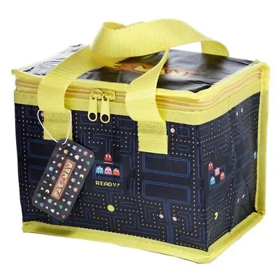 Retro Black Pac Man Ready Maze Gaming Black Insulated Lunch Bag • £4.95