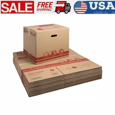 25Pcs Medium Kraft Recycled Moving Boxes For Storage And Shipping • $34.02