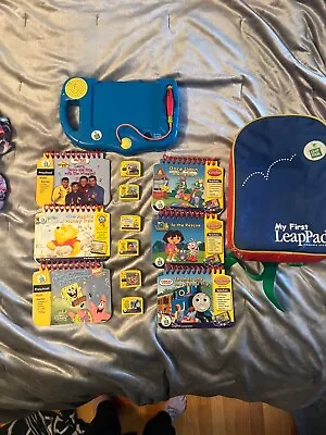 Leap Frog My First Leap Pad Learning System 6. Books 6 Cartridges Backpack • $14.99