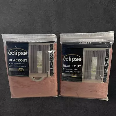 Eclipse Black Out Grommet Panel Curtain Set Of 2.  52X63 . NEW • $38