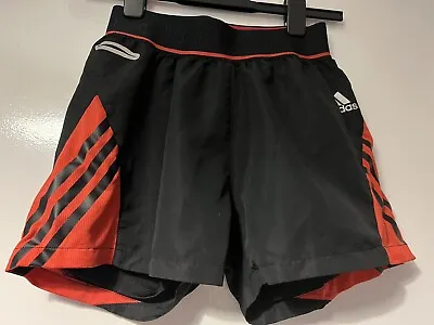£18 • Buy Ladies UK 8-10 Sm Adidas Climalite Boxing Shorts Black Red Polyester