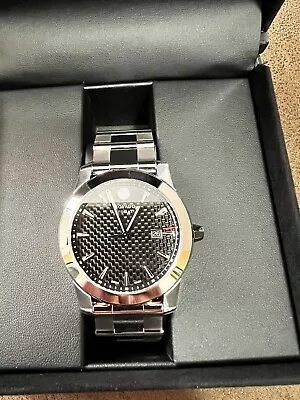 Movado Mens Watch Vizio Automatic With 904L Steel Bezel Carbon Fiber Dial • $820