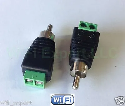2pcs UTP Cat5/Cat6 Cable To AV RCA Male Screw Terminal Audio/Video Connector USA • $3.74