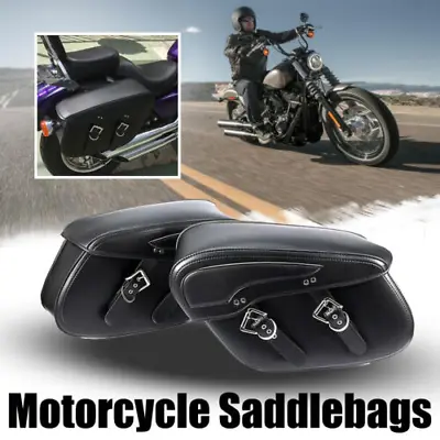 Pair Universal Motorcycle Side Saddle Bags Luggage Box Tool Bag Pouch Saddlebag • $121.57