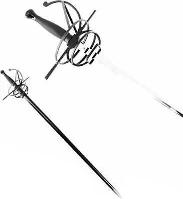 46.5  Renaissance Fencing Rapier Spiral Sword With Swept Hilt Guard • $109.99