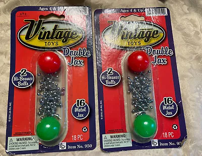 2 Packs Vintage Toys Double Jax Classic Fun 2 Balls 16 Metal Jacks JARU New • $5.99