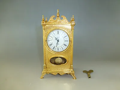$2850 • Buy Antique German Gold Gilt Case Mechanical Wind Up Swing Pendulum Clock (see Video