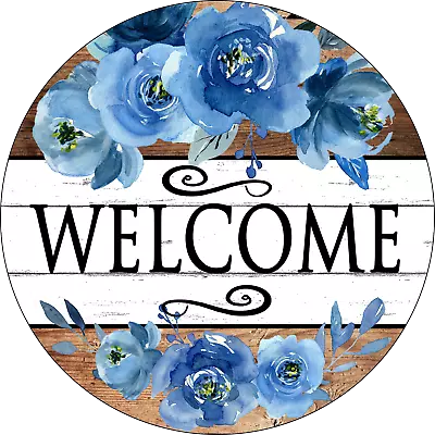 BLUE WHITE ROSE DESIGN  Metal Sign (READ DESCRIPTION) • $7.63