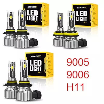 AUXITO Combo 9005+9006+H11 LED Headlight Fog Light Kit High Low Beam Bulbs White • $35.99