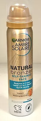 Garnier Ambre Solaire No Streaks Bronzer Dark Self Tan Face Mist 75 Ml • £9.80