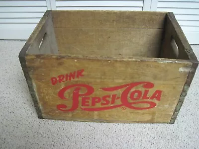 Vintage 1953 Pepsi Cola Wood Shipping Crate 24 Bottles Cleveland Ohio Nice • $76.94