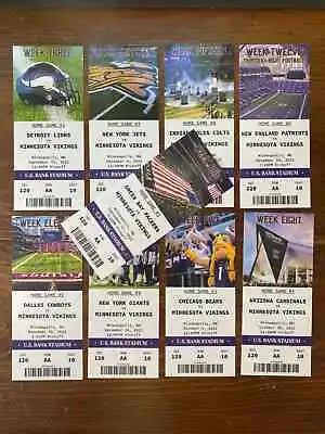 2022 Minnesota Vikings Customizable Replica Season Ticket Stubs Any Game • $19.99