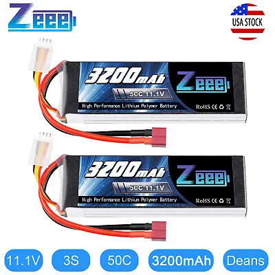 2x Zeee 3S Lipo Battery 3200mAh 50C 11.1V Deans For RC Car Helicopter Airplane • $40.30