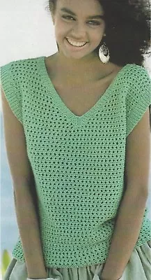 Ladies Easy Knit Summer Cotton Top Knitting Pattern DK 32-38  1097 • £2.09