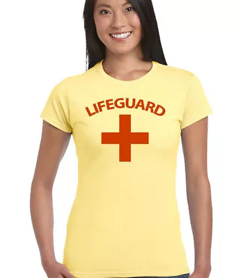 Womens Lifeguard T-Shirt Fancy Dress Costume Outfit Lifesaver Baywatch Surfing • $24.55