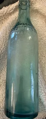 Vintage Clicquot Club Glass Soda-Ginger Ale-Cider Bottle 10  Aqua Blue Green • $9.99