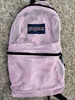 JanSport Mesh Summer Beach Water Sports Backpack Book Bag Pink • $29.95