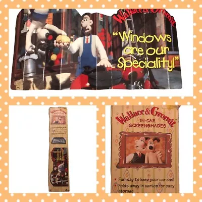 Vintage Aardman Wallace & Gromit SUN SCREEN CAR SHADE Windows Are Our Speciality • £19.99