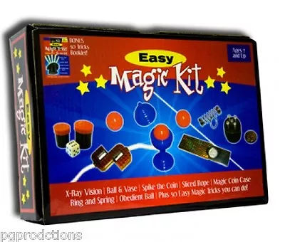 EASY MAGIC KIT Set 50 Tricks Book Kids Beginner Magician Gift Toy Ball Starter  • $20.74