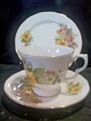 £5.50 • Buy Vintage Royal Kent Floral Trio Cup Saucer Tea Plate Excellent