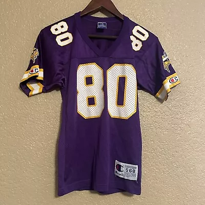 Vintage Chris Carter Minnesota Vikings NFL Champion Purple YOUTH KIDS Size Small • $29.99