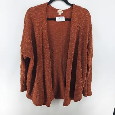 Mossimo Cardigan Women Size Medium Rust Orange Open Front Casual Knit Sweater • $14.99