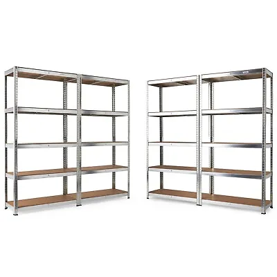 5-Tier Garage Shelving Units VonHaus Pack Of 4 - 1.8m Rackings 175kg Per Shelf • £129.99