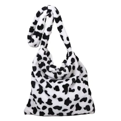 Plush Crossbody Bag Cow Print Shoulder Bag Large Capacity Messenger Bags For Tot • £8.16