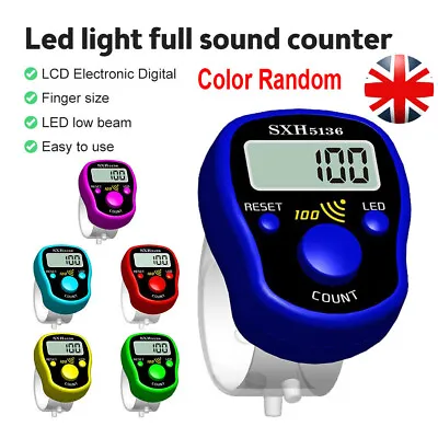 Digital Finger Ring Tally Counter Knitting Row Counter Clicker Color Random • £3.99