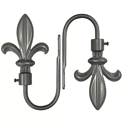 £6.99 • Buy FLEUR DE LYS HOLDBACK SET For 19mm Curtain Pole Silver, Gold, Black Wall Mounted